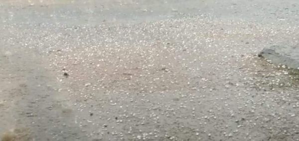 बारिश संग जमकर ओलावृष्टि, किसानों की बढ़ी चिंता