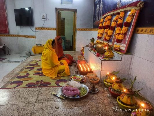 गायत्री सत्संग भवन में चैत्र नवरात्रि, तीसरे दिन मां चंद्रघंटा की पूजा