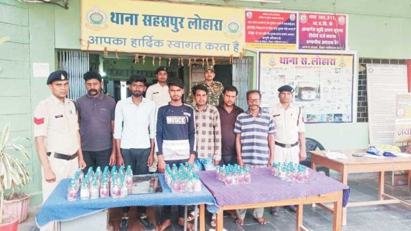 अवैध शराब जब्त, 6 गिरफ्तार