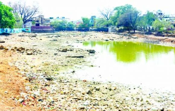 तालाब सूखने की कगार में ...