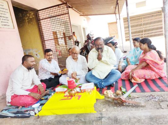 ब्राह्मण समाज दल्ली राजहरा के किचन शेड निर्माण कार्य का भूमिपूजन