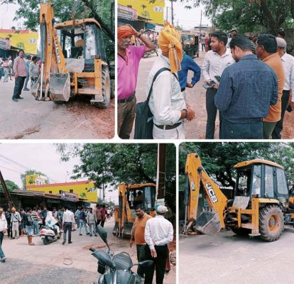 अतिक्रमण पर चला निगम का जेसीबी