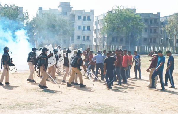 बेमेतरा घटना के बाद दंगाईयों  से निपटने मॉकड्रिल