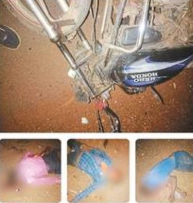 माल वाहक की ठोकर से  बाइक सवार 3 की मौत