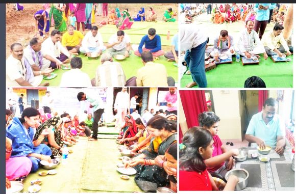 जनप्रतिनिधियों ने लिया बोरे बासी का स्वाद