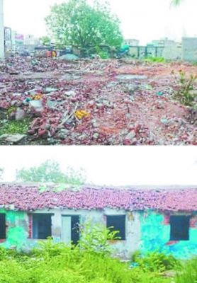 जनपद के पुराने भवन को पालिका  ने बिना सूचना दिए ढहा दिया