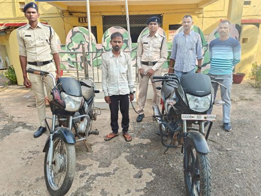 मोटर साइकिल चोर  पुलिस के हत्थे चढ़ा
