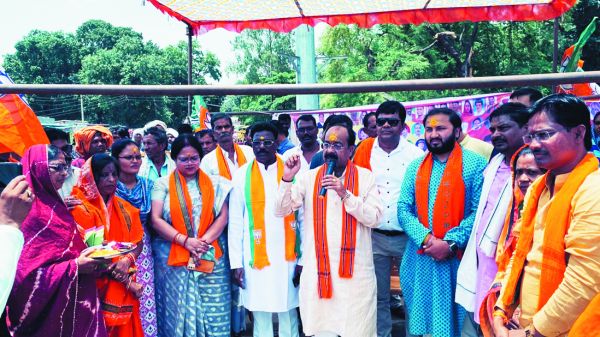 अरूण साव का भव्य स्वागत