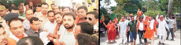 भाजपा पार्षदों का नपा के सामने प्रदर्शन मुख्य द्वार पर जड़ा ताला, नारेबाजी