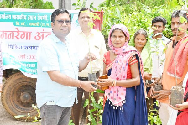 मनरेगा के तहत नि:शुल्क पौधों का वितरण