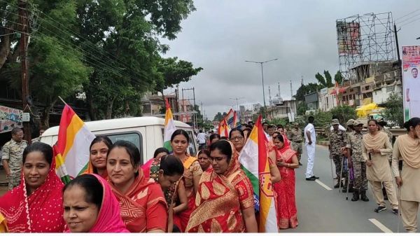 जैन मुनि की हत्या के विरोध में समाज ने निकाली मौन रैली