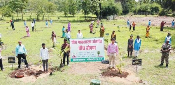 रूद्राक्ष का पौधा लगा पौध पाठशाला का शुभारंभ