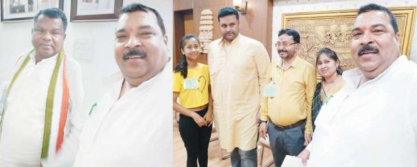 कांग्रेस नेता टिकेन्द्र ने उमेश पटेल व कवासी लखमा से की मुलाकात