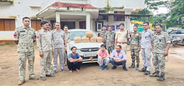 गांजा संग एमपी के  3 आरोपी गिरफ्तार