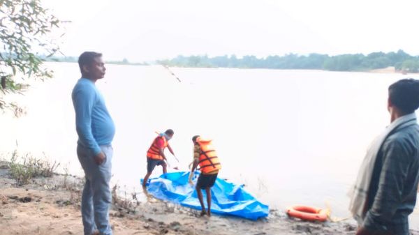 नदी में बहे ग्रामीण की सातवें दिन बांगोली घाट में मिली लाश