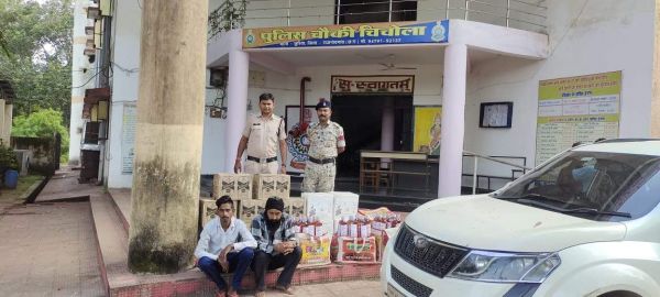 एमपी की शराब तस्करी  करते दो पकड़ाए