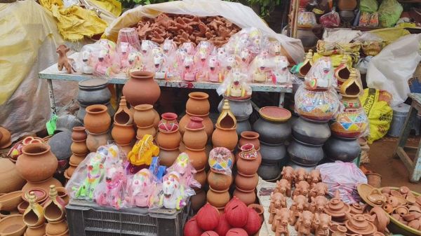 पोला पर्व के लिए बाजार सजा,  बाजार में चहल-पहल की उम्मीद