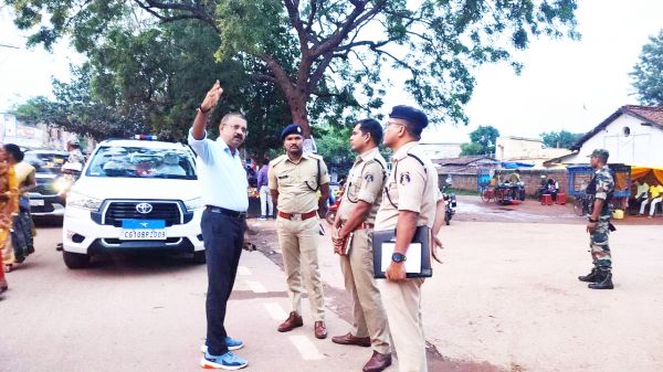 नड्डा के आगमन को लेकर कार्यक्रम  स्थल का एसएसपी ने लिया जायजा