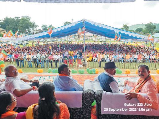 परिवर्तन यात्रा: बृजमोहन ने कांग्रेस सरकार की कमियां गिनाईं