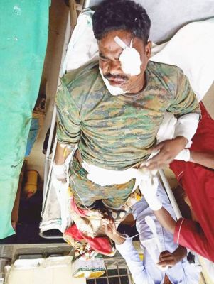 नक्सल धमाके में घायल जवान को भेजा रायपुर