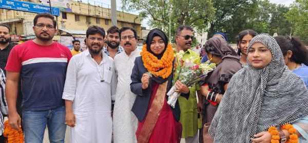 राष्ट्रपति पुरस्कार प्राप्त अलीशा का रायगढ़ में अभिनंदन