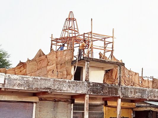 शारदीय नवरात्र: हिंगलाज माता झांकी तैयारी जोरों पर 