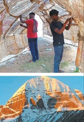 शारदीय नवरात्रि पर शहर में बन रही मानसरोवर की गुफा जैसी झांकी