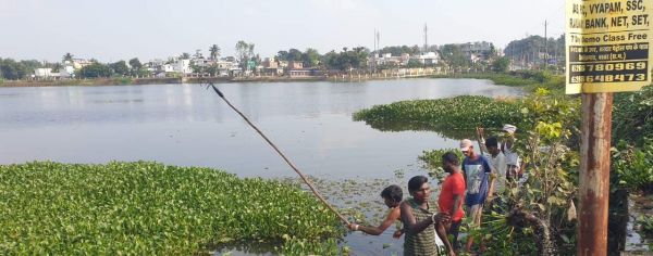 तेज हुआ बंधा तालाब से जलकुंभी की सफाई का अभियान