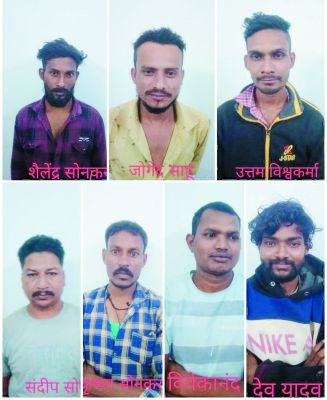 7 जुआरी पकड़ाए, नगदी जब्त