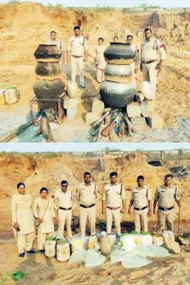 दो प्रकरणों में  275 लीटर कच्ची महुआ शराब व 2100 किलो महुआ लाहन जब्त