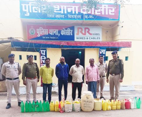 अवैध शराब बिक्री, 5 गिरफ्तार