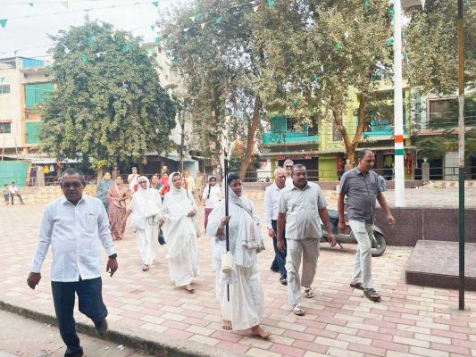 साध्वी शशिप्रभा पहुंची राजिम, हुआ भव्य स्वागत