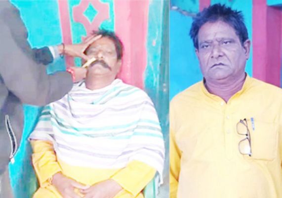 इंद्र कुमार साहू के जीत पर सरपंच ने मुंडवा ली मूंछ