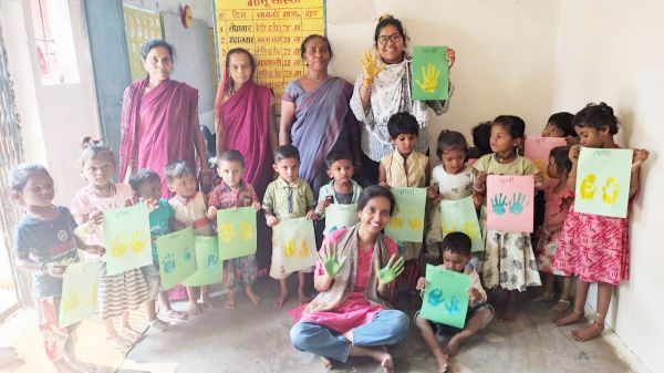 फाउंडेशन ने आंगनबाड़ी केंद्रों में चलाया निर्मल आंगन अभियान