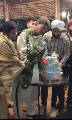 महंत को जन्मदिन की बधाई देने पहुंचे हरमीत होरा