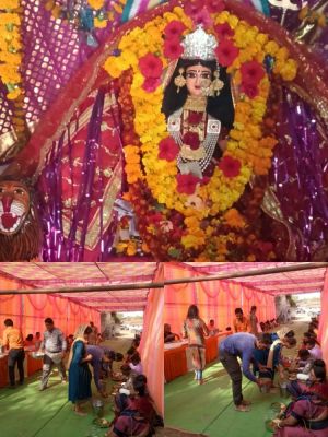 स्थापना दिवस पर मां संतोषी की विशेष पूजा-अर्चना, भंडारा