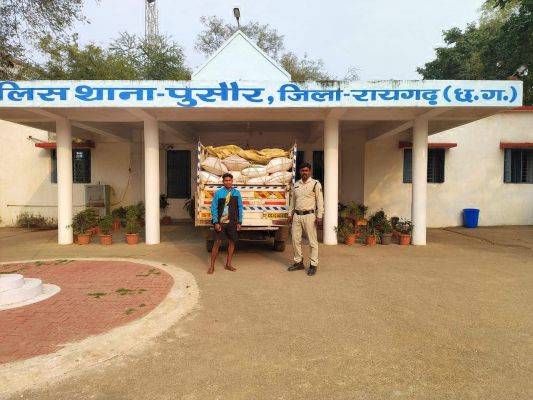 ओडिशा से लाई जा रही अवैध धान जब्त