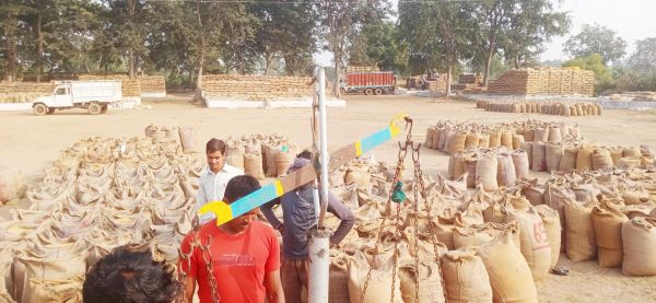 गोपालपुर में 40 किलो धान के बजाय  हर एक कट्टे पर 1-2 किलो ज्यादा 