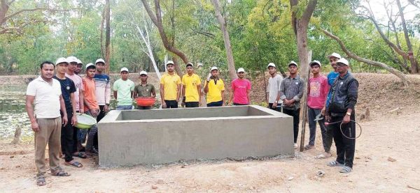 रासेयो शिविर, स्वयंसेवकों ने बनाया कूड़ेदान