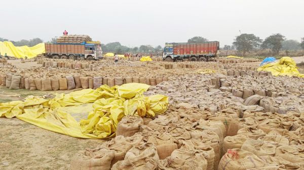 बारिश से धान खरीदी बंद