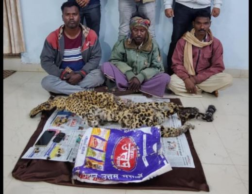तेन्दुआ खाल संग 3 गिरफ्तार