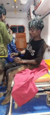 विवाद, पति ने घर में लगाई आग, दो बच्चे झुलसे