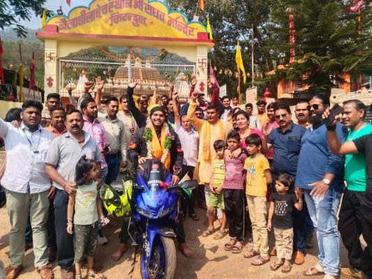 रामलला दर्शन के लिए किरंदुल से बाइक से रवाना हुए दो युवक
