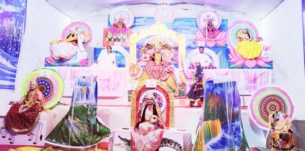 राजिम कुंभ कल्प में लगा चैतन्य नौ देवियों की झांकी