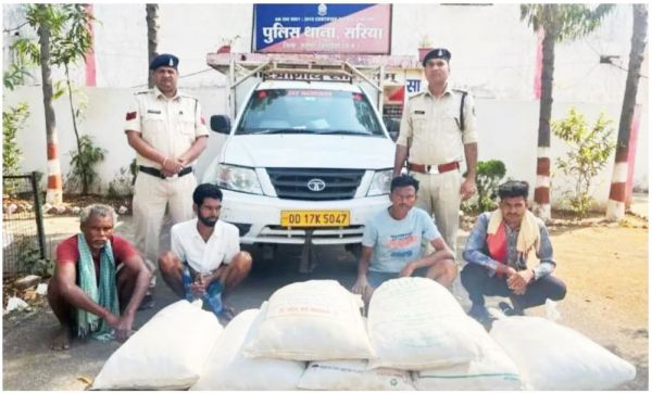 अवैध महुआ शराब जब्त, 4 गिरफ्तार