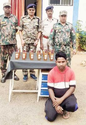 ढाबा से शराब जब्त, एक बंदी