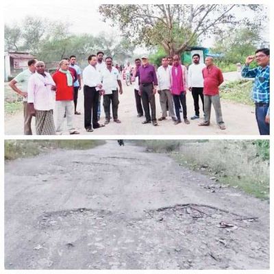 सडक़ जर्जर, एक माह में नहीं बनने पर चुनाव बहिष्कार की चेतावनी