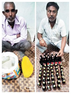 देशी अंग्रेजी शराब बेचते दो गिरफ्तार