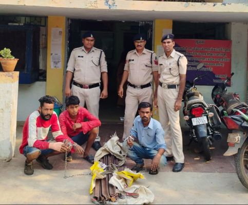 गौठान में लोहे के पोल चोरी, 3 गिरफ्तार