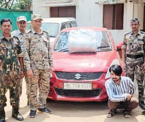 कार से गांजा तस्करी, यूपी का एक बंदी